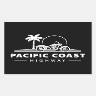 Pacific Coast Highway Motorcycle Rectangular Sticker