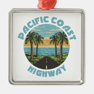 Pacific Coast Highway Palm Trees Metal Tree Decoration