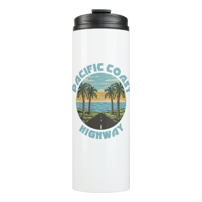 Pacific Coast Highway Palm Trees Thermal Tumbler (Front)