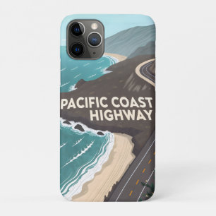 Pacific Coast Highway Retro Travel Art iPhone 11 Pro Case