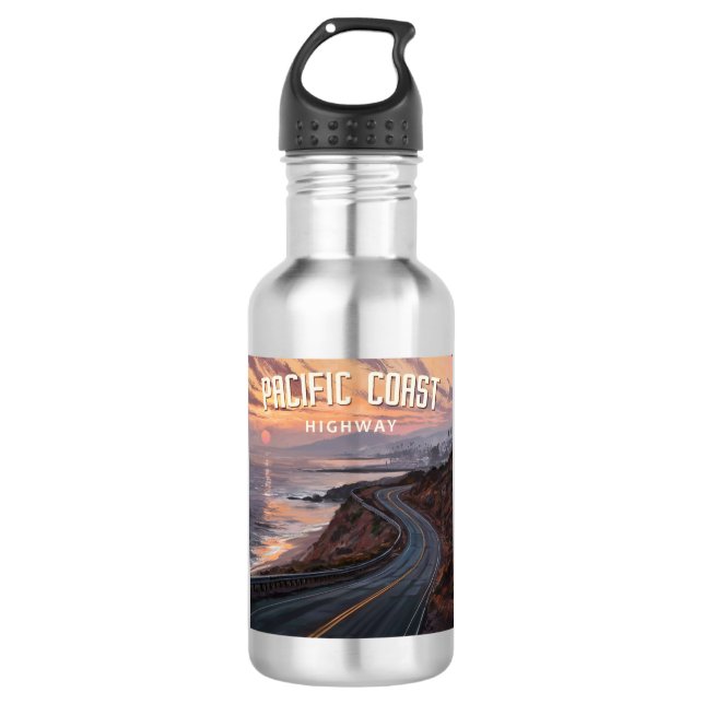 Pacific Coast Highway Sunset 532 Ml Water Bottle (Front)