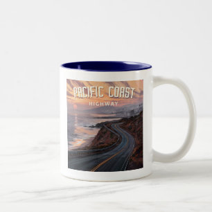Pacific Coast Highway Sunset Two-Tone Coffee Mug