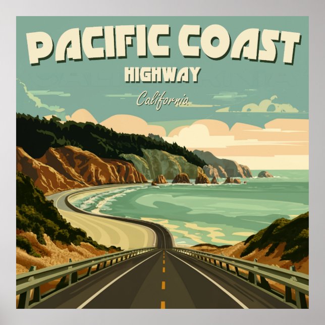 Pacific Coast Highway Vista Poster (Front)