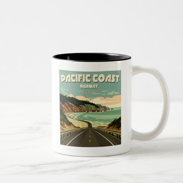 Pacific Coast Highway Vista Two-Tone Coffee Mug (Right)