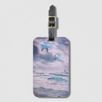 Pacific coast seascape, beach, seagulls, waves