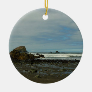 Pacific Coastline at Redwood National Park Ceramic Tree Decoration