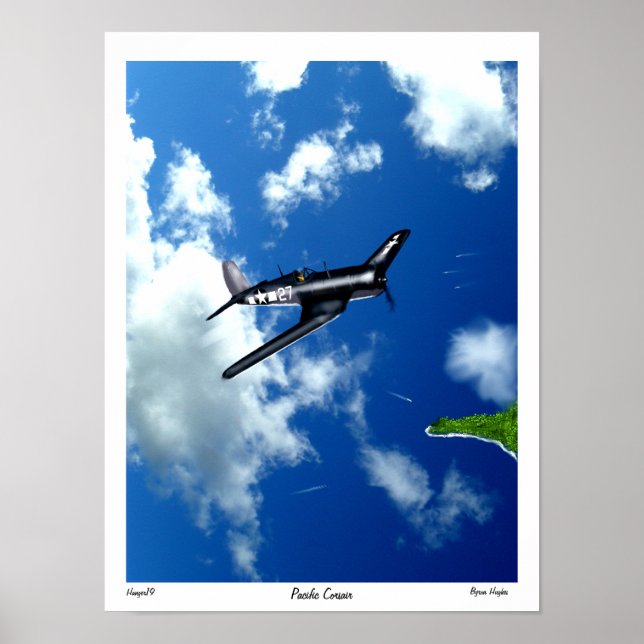 Pacific Corsair over Saipan. Poster (Front)