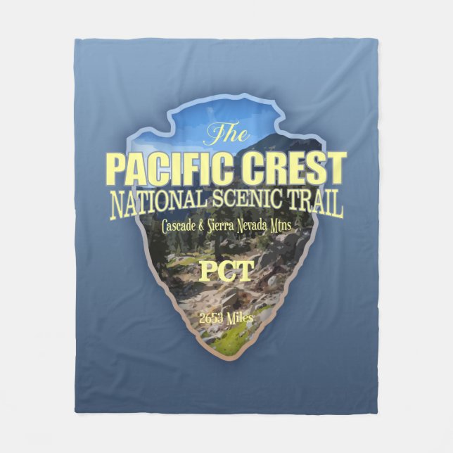 Pacific Crest Trail (arrowhead) Fleece Blanket (Front)