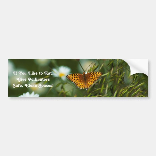 Pacific Fritillary Butterfly Bumper Sticker (Front)