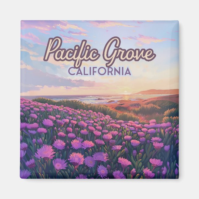 Pacific Grove California Monterey Magic Purple Magnet (Front)