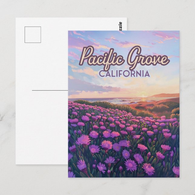 Pacific Grove California Monterey Magic Purple Postcard (Front/Back)