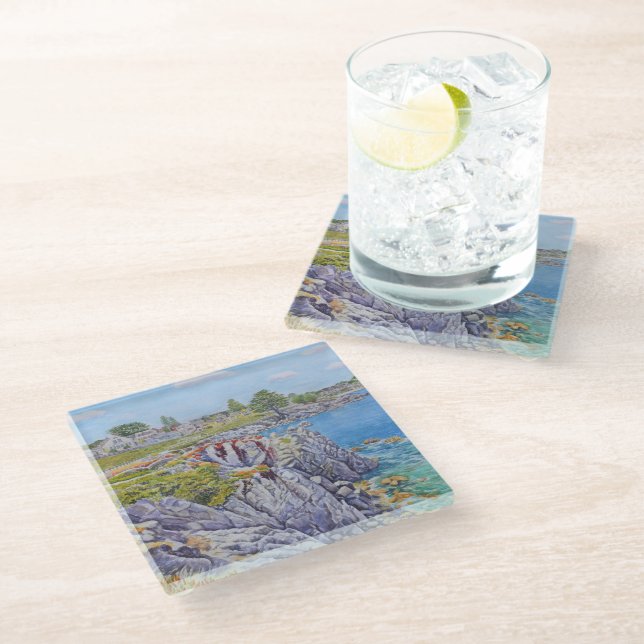 Pacific Grove Serenity Glass Coaster (Angled)