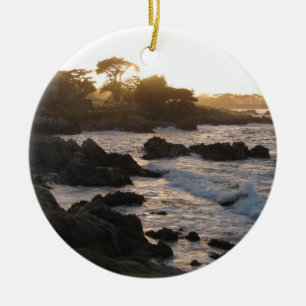 Pacific Grove Sunset Ceramic Tree Decoration