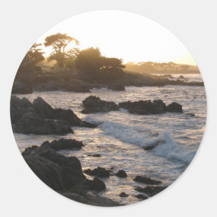 Pacific Grove Sunset Classic Round Sticker