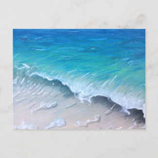 Pacific Grove Teal Wave Painting Print Postcard