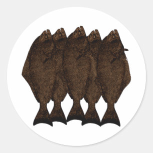 Pacific Halibut Classic Round Sticker