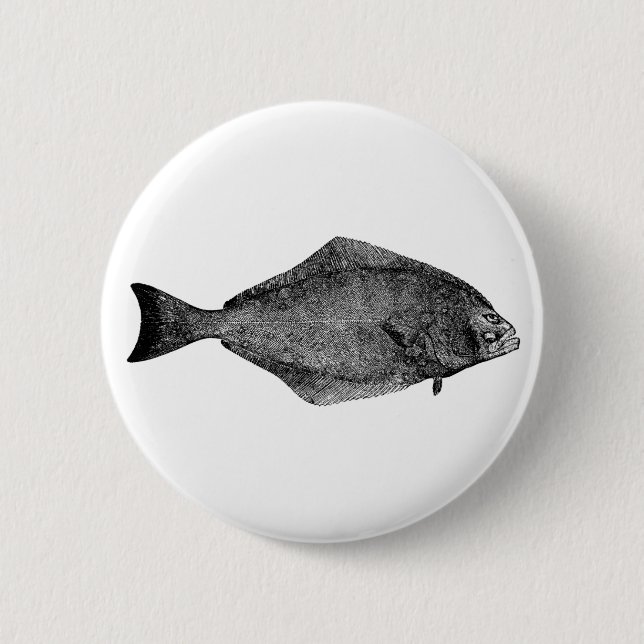 Pacific Halibut Logo 6 Cm Round Badge (Front)