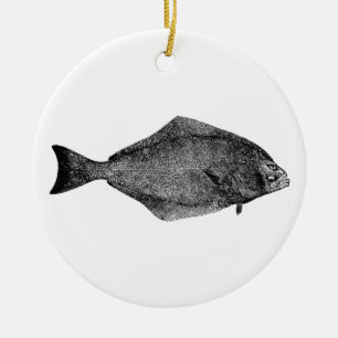 Pacific Halibut Logo Ceramic Tree Decoration