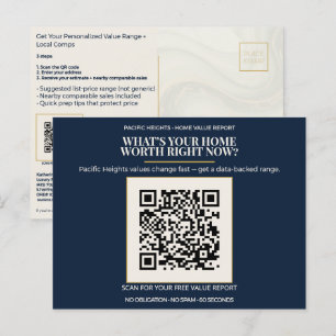 Pacific Heights Luxury Home Value QR Code Realtor  Postcard