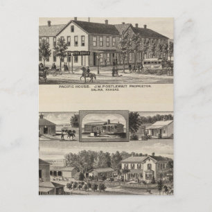 Pacific House, Salina Valley Farm, Kansas Postcard