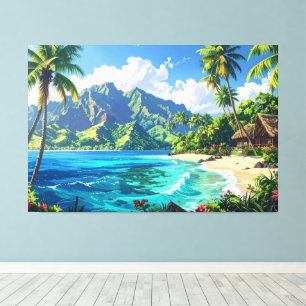 Pacific island landscape canvas print