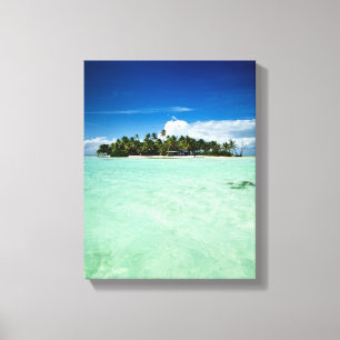 Pacific island with palm trees canvas print