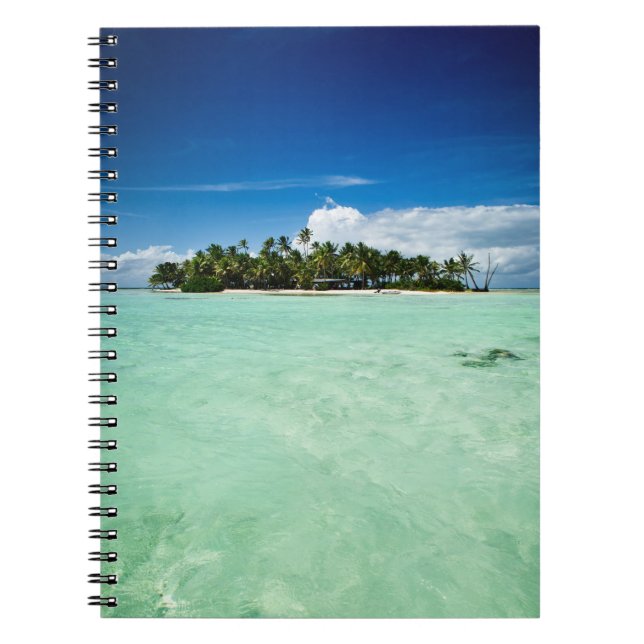Pacific island with palm trees notebook (Front)