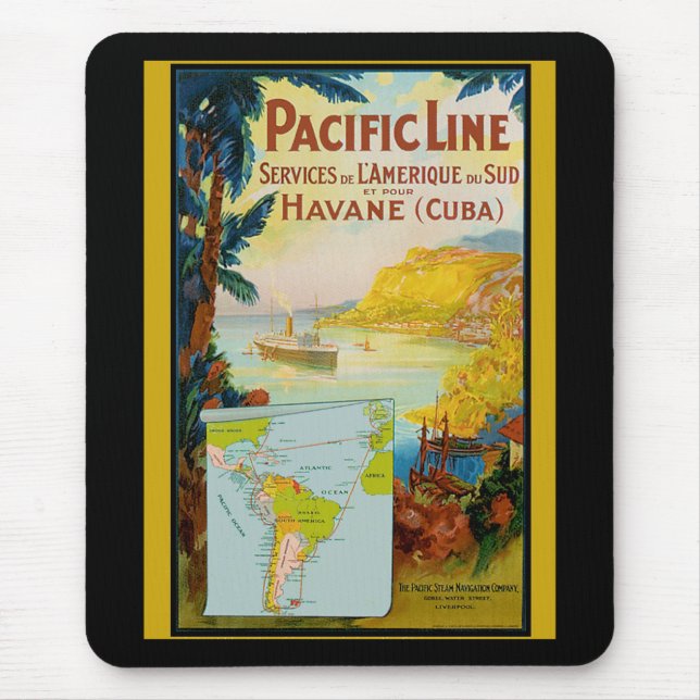 Pacific Line Vintage Travel Mouse Mat (Front)