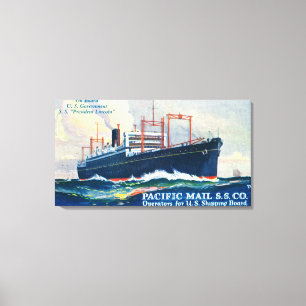 Pacific Mail SS Company on USS President Canvas Print
