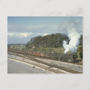 Pacific No. 70010 powers a freight out of Kingmoor Postcard