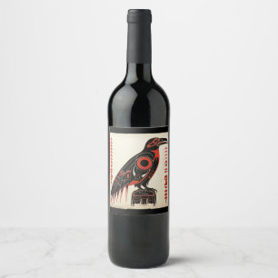 Pacific Northwest art style   Wine Label