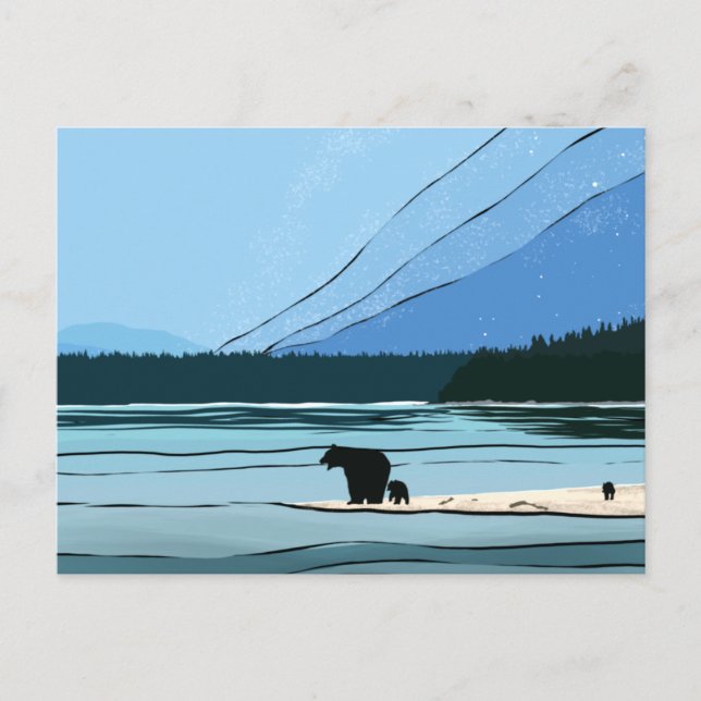 Pacific Northwest Bear Silhouette Postcard (Front)
