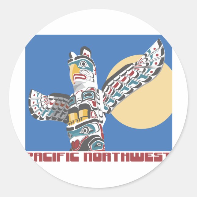 Pacific Northwest Classic Round Sticker (Front)