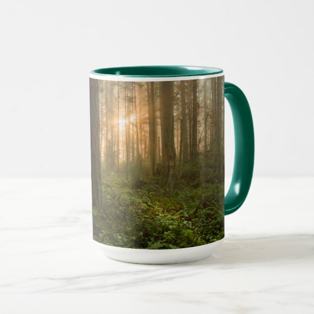 Pacific Northwest Forest | Foggy Morning Mug (Front Right)