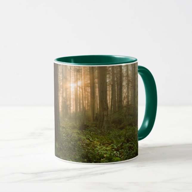 Pacific Northwest Forest | Foggy Morning Mug (Front Right)