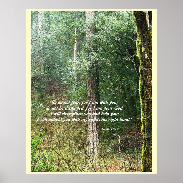Pacific Northwest Forest Isaiah 41:10 Print (Front)