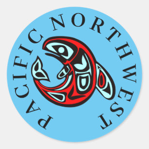 Pacific Northwest Native Orca Art Killer Whale Classic Round Sticker