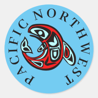 Pacific Northwest Native Orca Art Killer Whale Classic Round Sticker