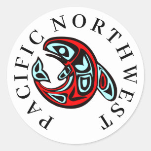Pacific Northwest Native Orca Art Killer Whale Classic Round Sticker