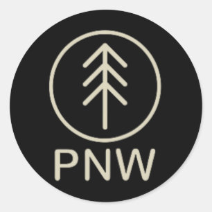 Pacific Northwest Pnw Tree Icon Hiking T Shirt Poc Classic Round Sticker