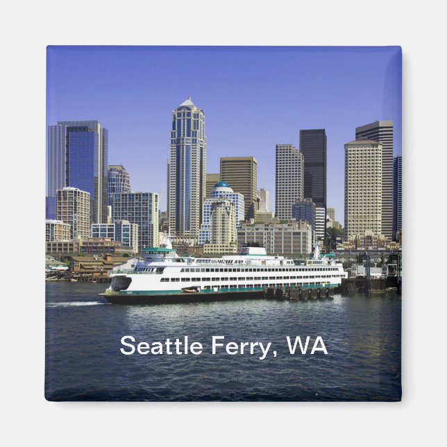 Pacific Northwest Seattle Ferry & Buildings Magnet (Front)
