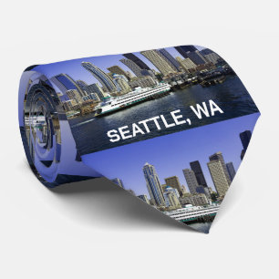 Pacific Northwest Seattle Ferry & Buildings Tie