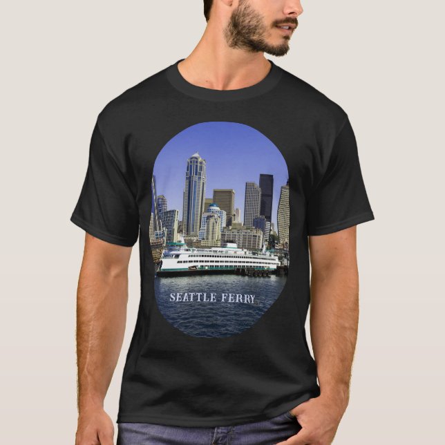 Pacific Northwest Seattle Ferry & Buildings Unisex T-Shirt (Front)