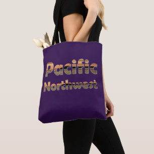 Pacific Northwest Text with San Juans Sunset Tote Bag