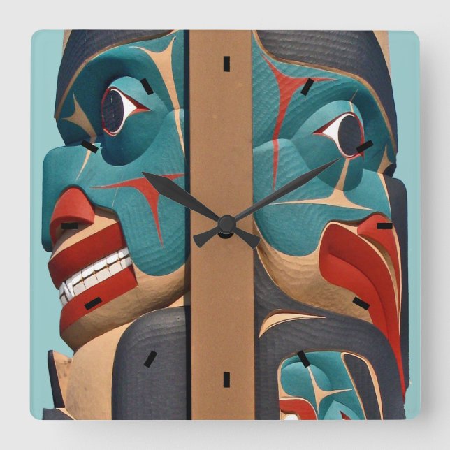 Pacific Northwest Totem Design Wall Clock (Front)