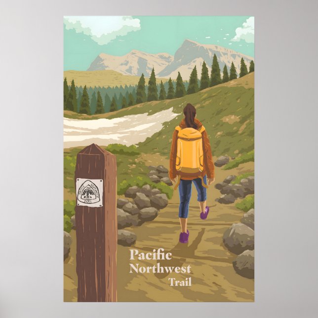 Pacific Northwest Trail Travel Poster (Front)