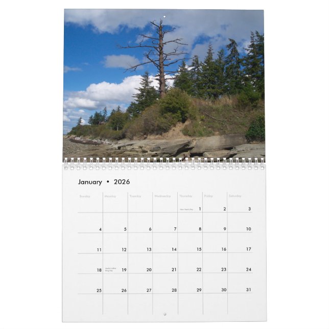 Pacific Northwest Trees and Forests Calendar (Jan 2026)