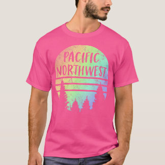 Pacific Northwest Weathered Rainbow Hiking Camping T-Shirt