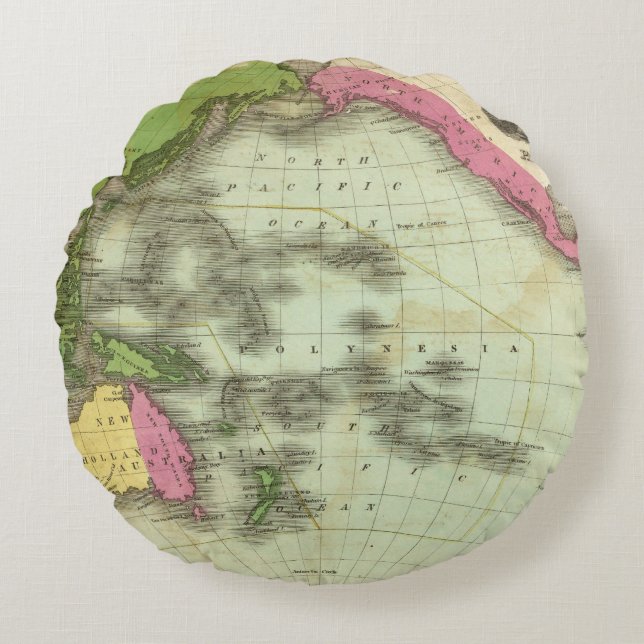 Pacific Ocean 6 Round Cushion (Front)