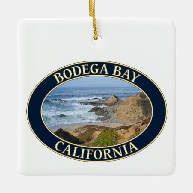 Pacific Ocean at Bodega Bay, California Ceramic Ornament (Front)